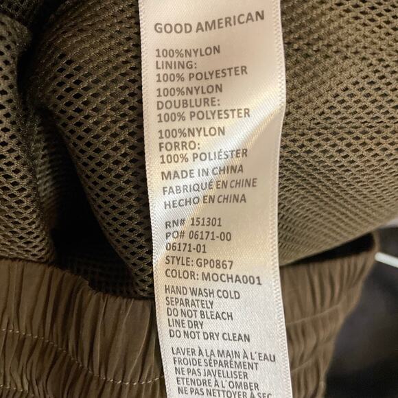 Good American Wide Leg Track Pants MEDIUM Mocha Pull On Casual Athletic Gym - Picture 12 of 13